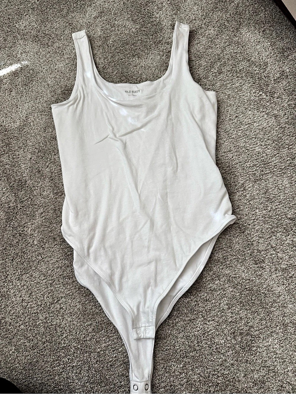 Old Navy Double-Layer Scoop-Neck Bodysuit White